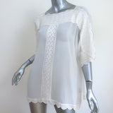 Isabel Marant Etoile Axel Blouse White Embroidered Georgette Size 38