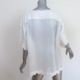 Isabel Marant Etoile Axel Blouse White Embroidered Georgette Size 38