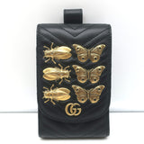 Gucci GG Marmont Bug Belt Pouch Black Matelasse Quilted Leather