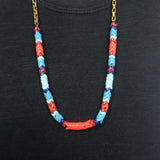 ASTALI Thunderbird Snake Glass Necklace Brass Chain Link
