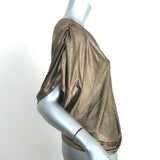 Alice + Olivia One Shoulder Top Hannah Gold Glitter Size Small