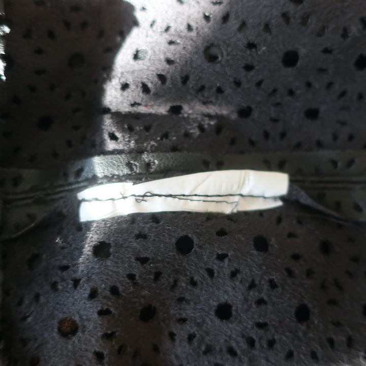 Zara Laser Cut Faux Leather Blouse Black Size Small Long Sleeve Top
