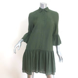 Derek Lam 10 Crosby Grommet-Embellished Mini Shirt Dress Green Size 2