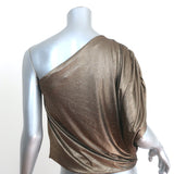 Alice + Olivia One Shoulder Top Hannah Gold Glitter Size Small