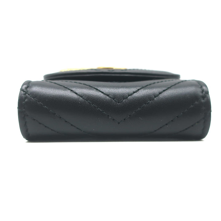 Gucci GG Marmont Bug Belt Pouch Black Matelasse Quilted Leather