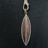 The Woods Beaded Pave Diamond Wood Pendant Necklace Brown