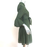 Derek Lam 10 Crosby Grommet-Embellished Mini Shirt Dress Green Size 2