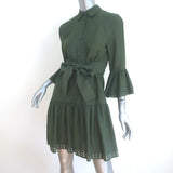 Derek Lam 10 Crosby Grommet-Embellished Mini Shirt Dress Green Size 2