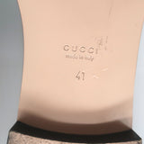 Gucci Cosmos Cutout Interlocking G Flat Slide Sandals Green Leather Size 41