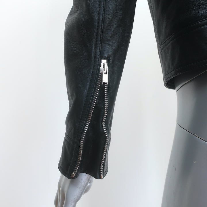 Saint Laurent Leather Biker Jacket Black Size 40