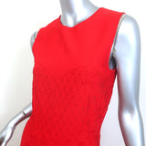 Alexander McQueen Jacquard Knit Sleeveless Tiered Mini Dress Red Size Medium