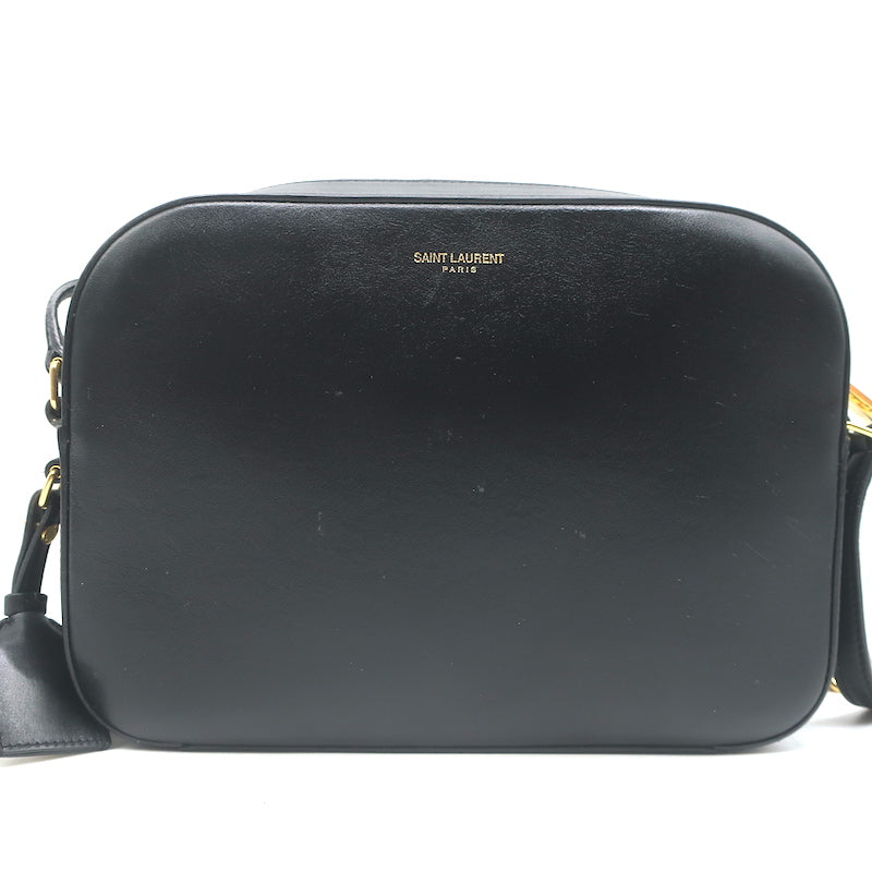 Saint Laurent Camera Bag Black Smooth Leather Chain Strap Crossbody
