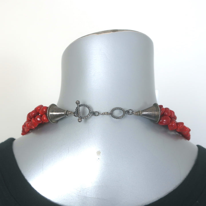 Coral Triple-Strand Necklace