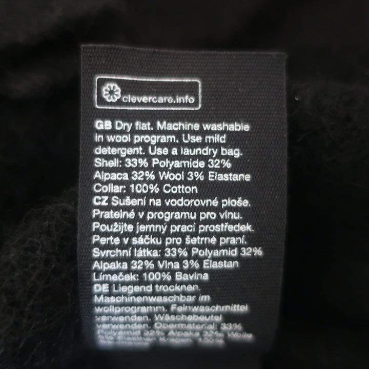 &amp; Other Stories Embroidered Collar Cardigan Black Alpaca-Blend Size Small