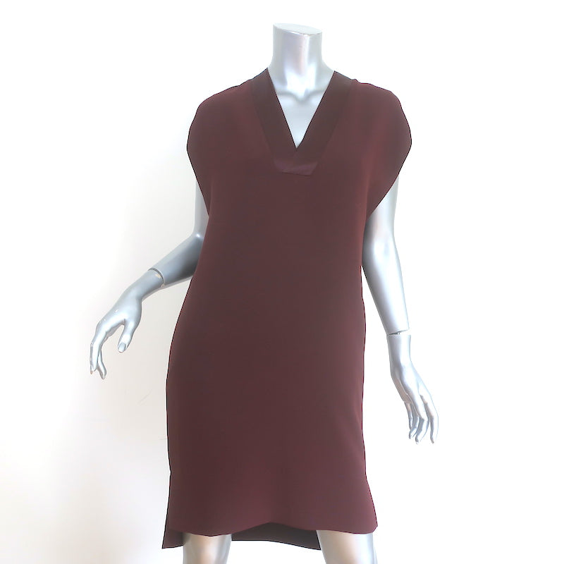 Vince Shift Dress Wine Satin-Trimmed Crepe Size Extra Extra Small NEW Celebrity Owned Vince Shift Dress Wine Satin-Trimmed Crepe Size Extra Extra Small NEW Celebrity Owned