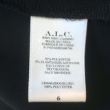 A.L.C. Lana Crystal-Studded Long Sleeve Mini Dress Black Stretch Crepe Size 6