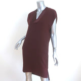 Vince Shift Dress Wine Satin-Trimmed Crepe Size Extra Extra Small NEW