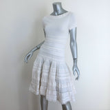 Alaia Edition 2007 Ruffled Crochet Crinoline Dress White Cotton-Blend Size 40