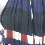 Apiece Apart Lippard Sleeveless Midi Dress Navy/Multi Striped Chiffon Size 4