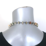 The Woods Beaded Pave Diamond Marble Pendant Necklace Cream