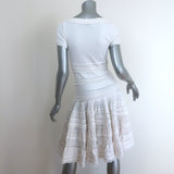 Alaia Edition 2007 Ruffled Crochet Crinoline Dress White Cotton-Blend Size 40
