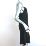 Helmut Lang Zipper Slip Dress Black Satin Size Medium