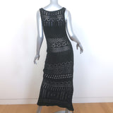 Emilio Pucci Sleeveless Crochet Maxi Dress Navy Cotton Size Large