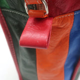 Balenciaga Bazar Small Shopper Tote Orange/Multi Striped Leather Crossbody