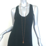 Long Beaded Teardrop Jewel Necklace Brown & Light Yellow