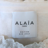 Alaia Edition 2007 Ruffled Crochet Crinoline Dress White Cotton-Blend Size 40