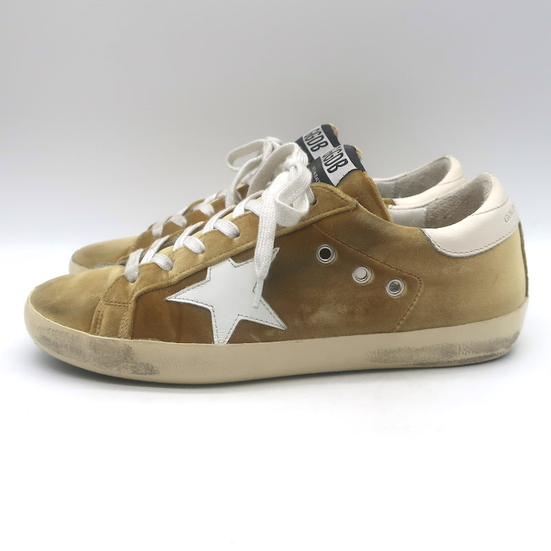 Golden Goose Superstar Velvet Low Top Sneakers Gold Size 40
