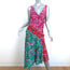 Saloni Asymmetric Midi Dress Aggie Ruffled Floral Print Silk Size US 4 NEW