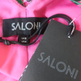 Saloni Asymmetric Midi Dress Aggie Ruffled Floral Print Silk Size US 4 NEW