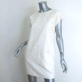 Saint Laurent Floral Lace Cap Sleeve Mini Shift Dress Cream Size 36