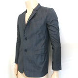 Christian Dior Blazer Gray Tonal Stripe Size 48 Single Breasted Jacket