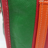 Balenciaga Bazar Small Shopper Tote Orange/Multi Striped Leather Crossbody