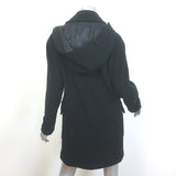 Vintage Burberry Hooded Duffle Coat Black Wool Size Small Toggle-Front Jacket