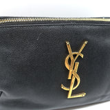 Saint Laurent Cassandre Classic Monogram Belt Bag Black Grain de Poudre Leather
