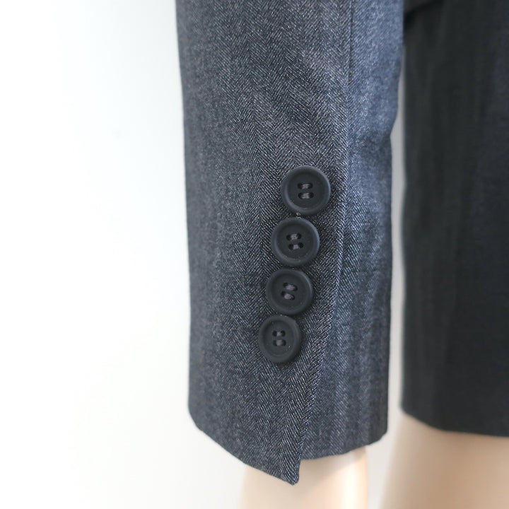 Christian Dior Blazer Gray Tonal Stripe Size 48 Single Breasted Jacket