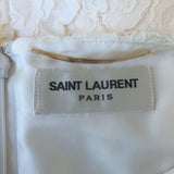 Saint Laurent Floral Lace Cap Sleeve Mini Shift Dress Cream Size 36