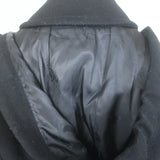 Vintage Burberry Hooded Duffle Coat Black Wool Size Small Toggle-Front Jacket