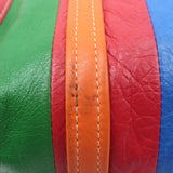Balenciaga Bazar Small Shopper Tote Orange/Multi Striped Leather Crossbody