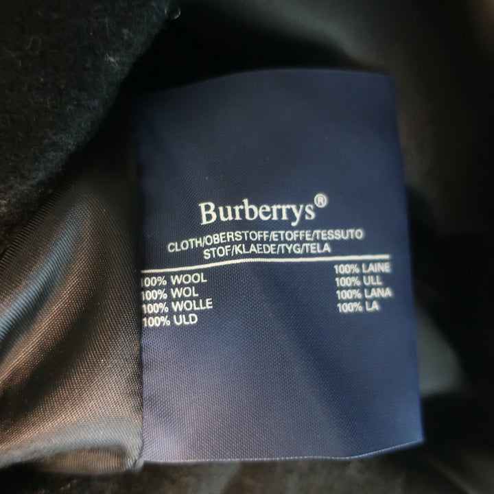 Vintage Burberry Hooded Duffle Coat Black Wool Size Small Toggle-Front Jacket