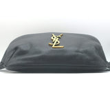 Saint Laurent Cassandre Classic Monogram Belt Bag Black Grain de Poudre Leather