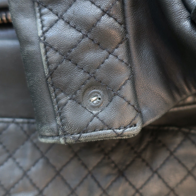 Rag &amp; Bone Leather Quilted-Sleeve Jacket Black Size 6