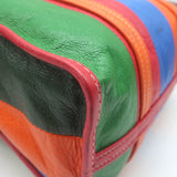 Balenciaga Bazar Small Shopper Tote Orange/Multi Striped Leather Crossbody