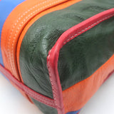 Balenciaga Bazar Small Shopper Tote Orange/Multi Striped Leather Crossbody