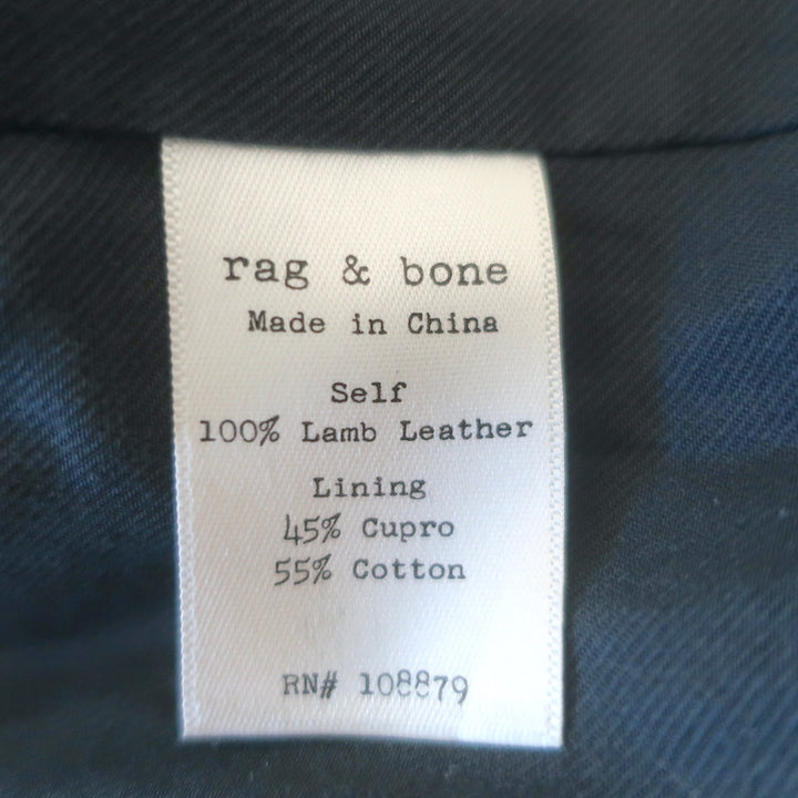 Rag &amp; Bone Leather Quilted-Sleeve Jacket Black Size 6