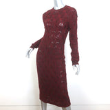 Thakoon Long Sleeve Midi Sweater Dress Burgundy Wool Knit Size Medium