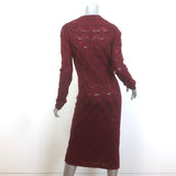 Thakoon Long Sleeve Midi Sweater Dress Burgundy Wool Knit Size Medium